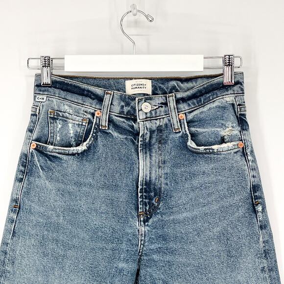 Citizens of Humanity Paloma Baggy Jeans Ascent High Rise Distressed Size 25 - Picture 3 of 8